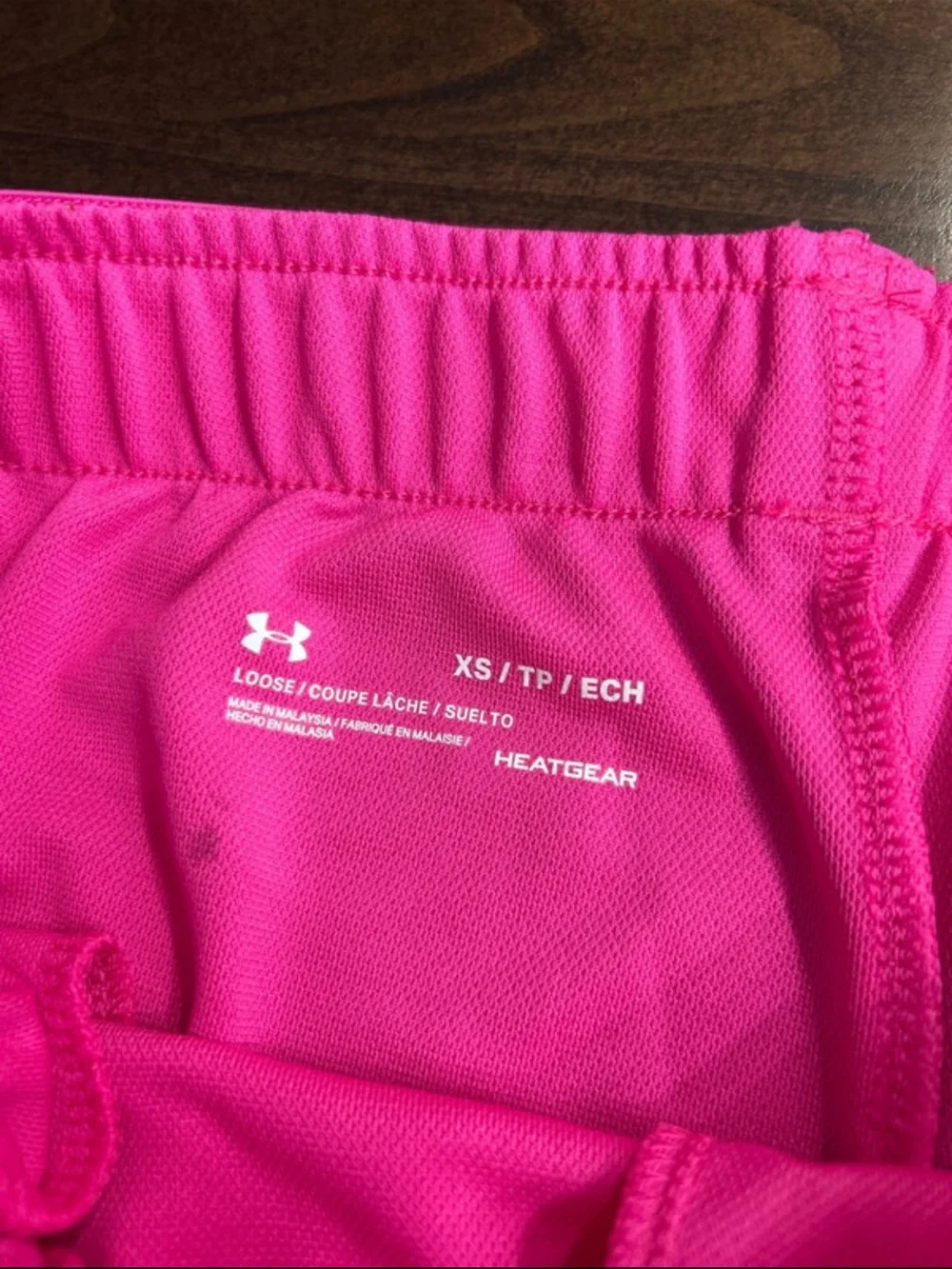 Under Armour Women's Hot Pink Athletic Shorts with Navy Liner